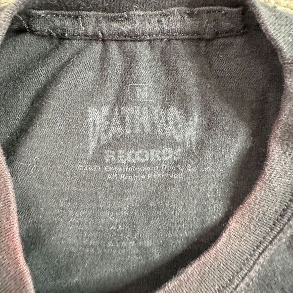 Death Row Records Shirt Mens Medium Black Blue Lighting Hip Hop 90s Rap FLAW - Picture 5 of 10